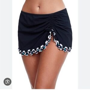 Gottex Navy Swim Coverup Skirt with Ruffle Trim